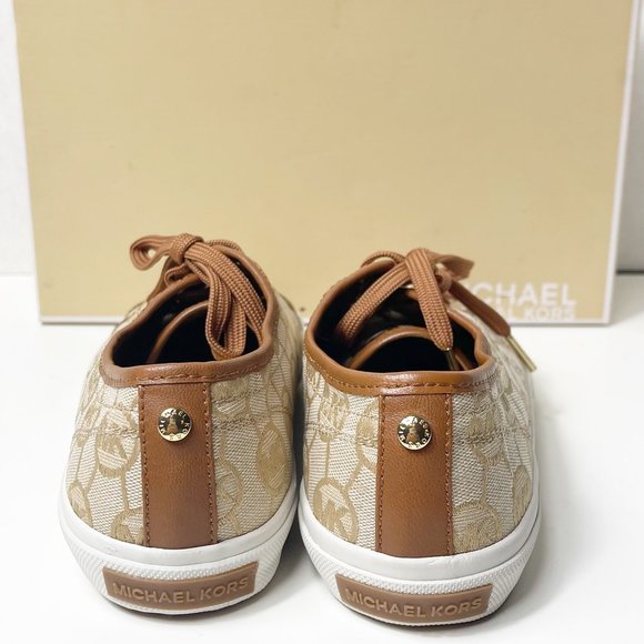 New MICHAEL Kors Women's Monogram Mocha Size 9 M Tan and Brown - Picture 14 of 15